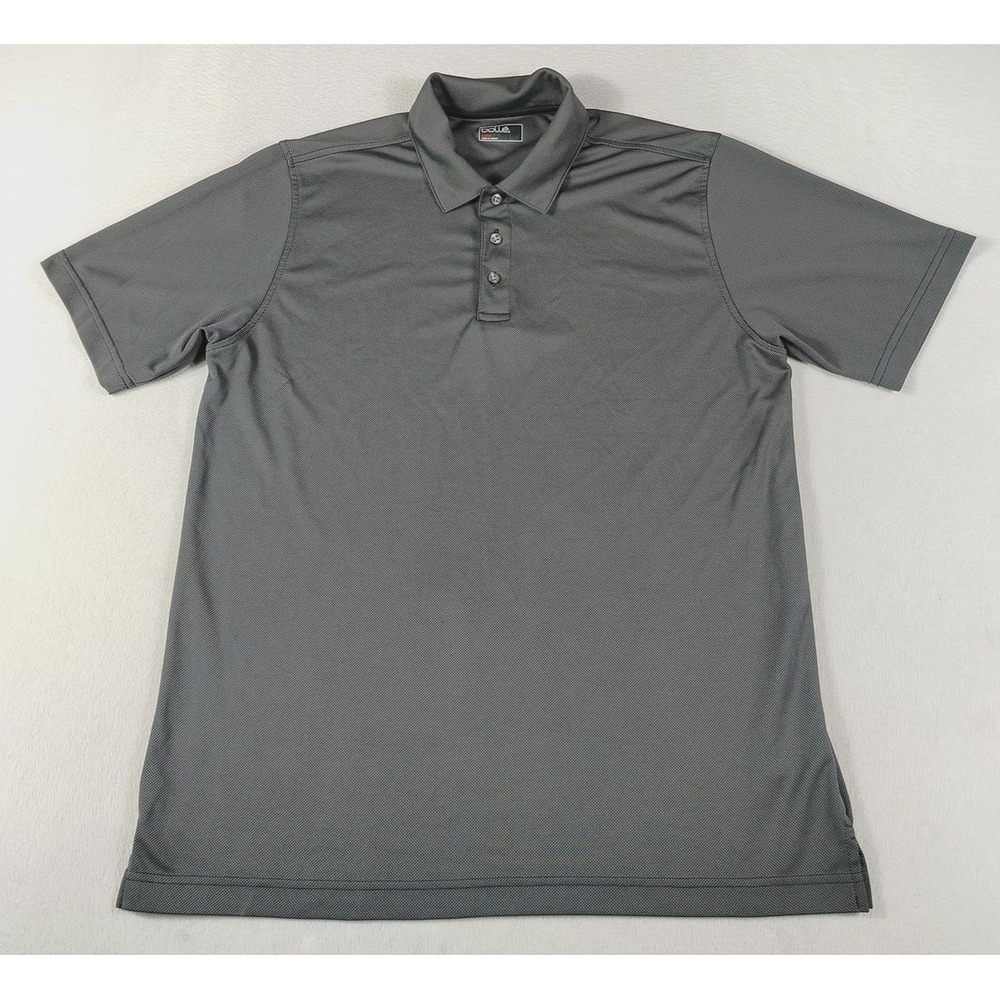 Bollé Polo Shirt Mens Large Gray‎ Mesh Geometric Performance Tennis Golf Preppy